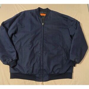 Cintas Work Jacket Men’s Size 3XL Navy Blue Quilted Lined Full Zip Coat 677-20